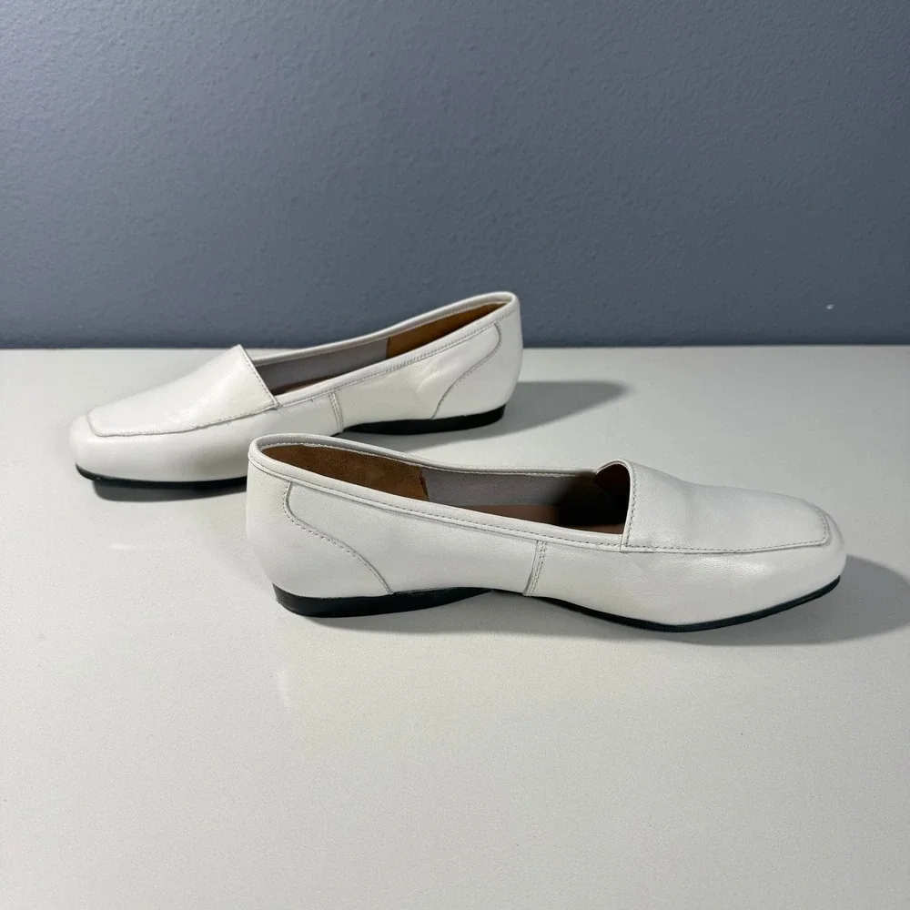 Array White Leather Women's Loafers